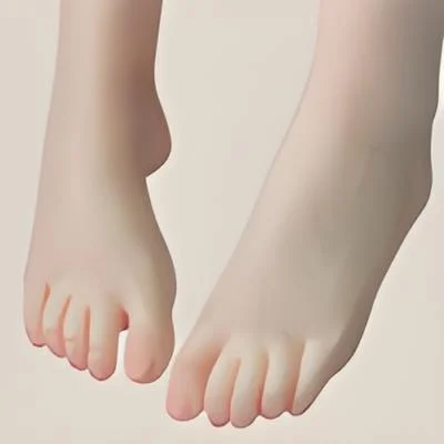 Close-up of premium Japanese love doll feet by Orient Industry showing realistic toe detail