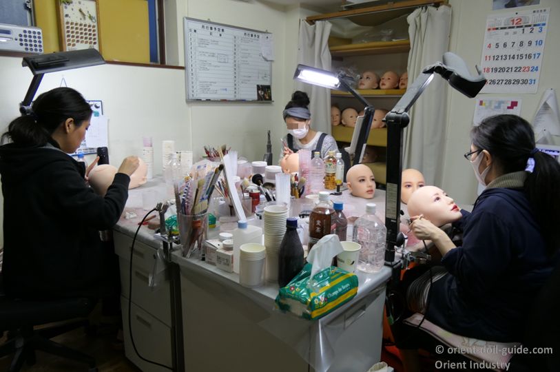 Skilled artisans working at the Orient Industry factory producing premium Japanese love dolls