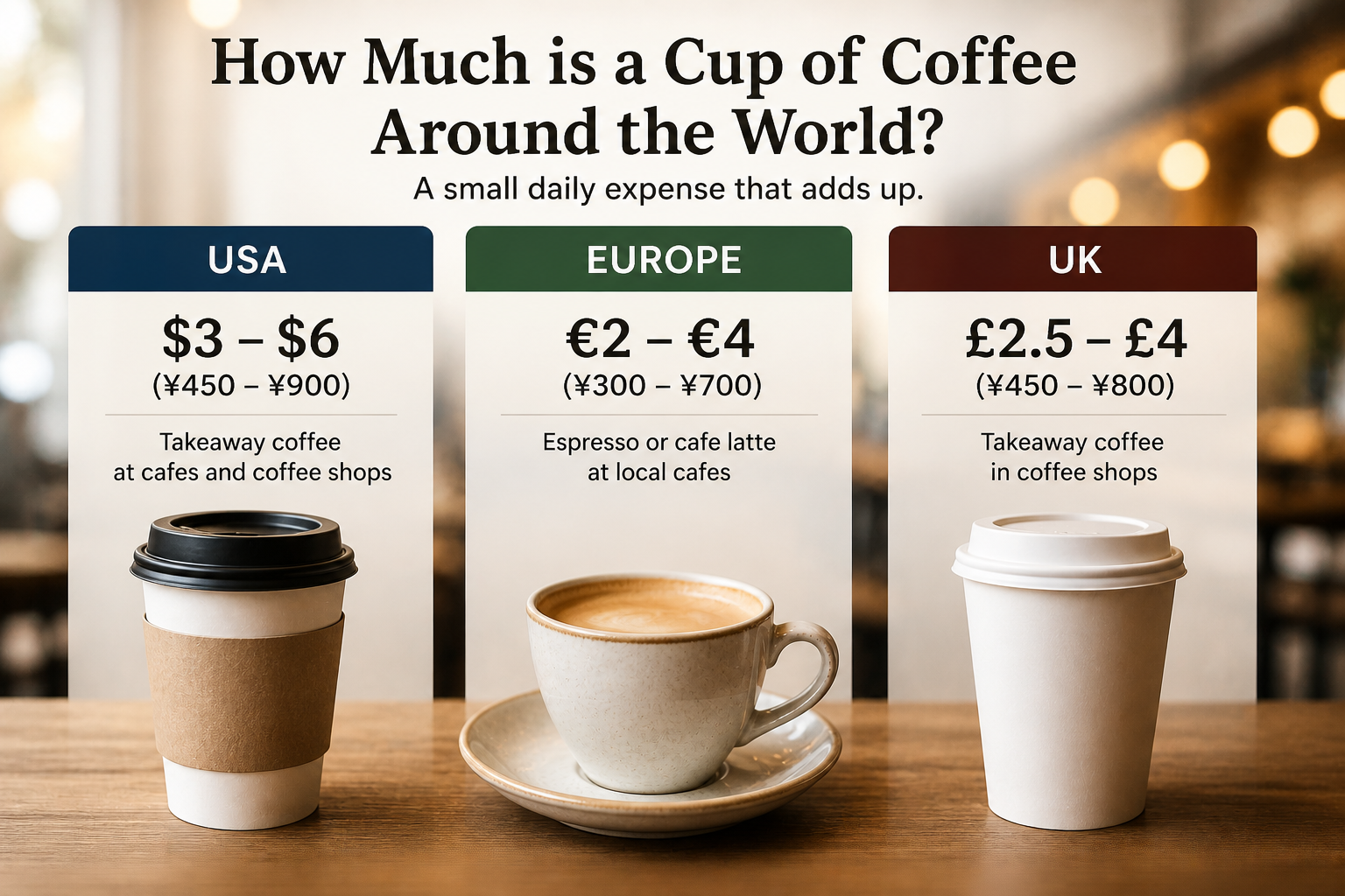 coffee price comparison USA Europe UK
