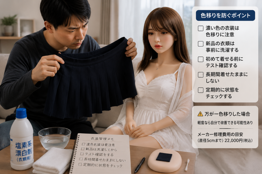 ラブドールの色移り対策